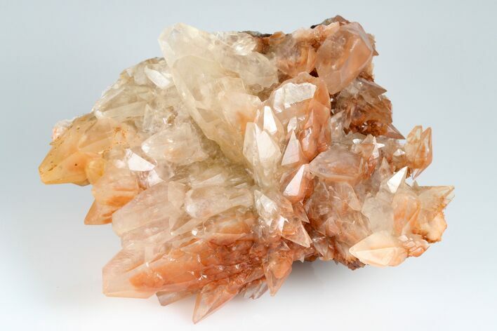 Calcite Crystal Cluster with Hematite Phantoms - Fluorescent! #179945